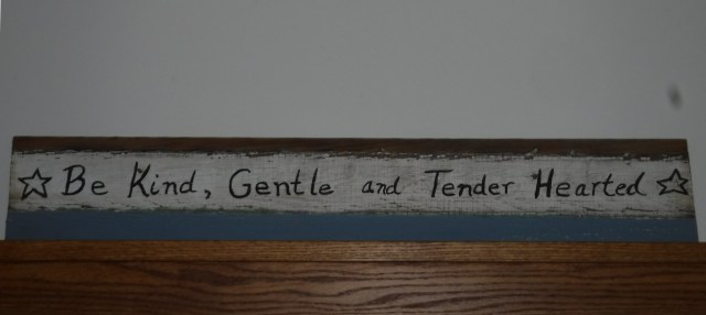 sign over dining room door